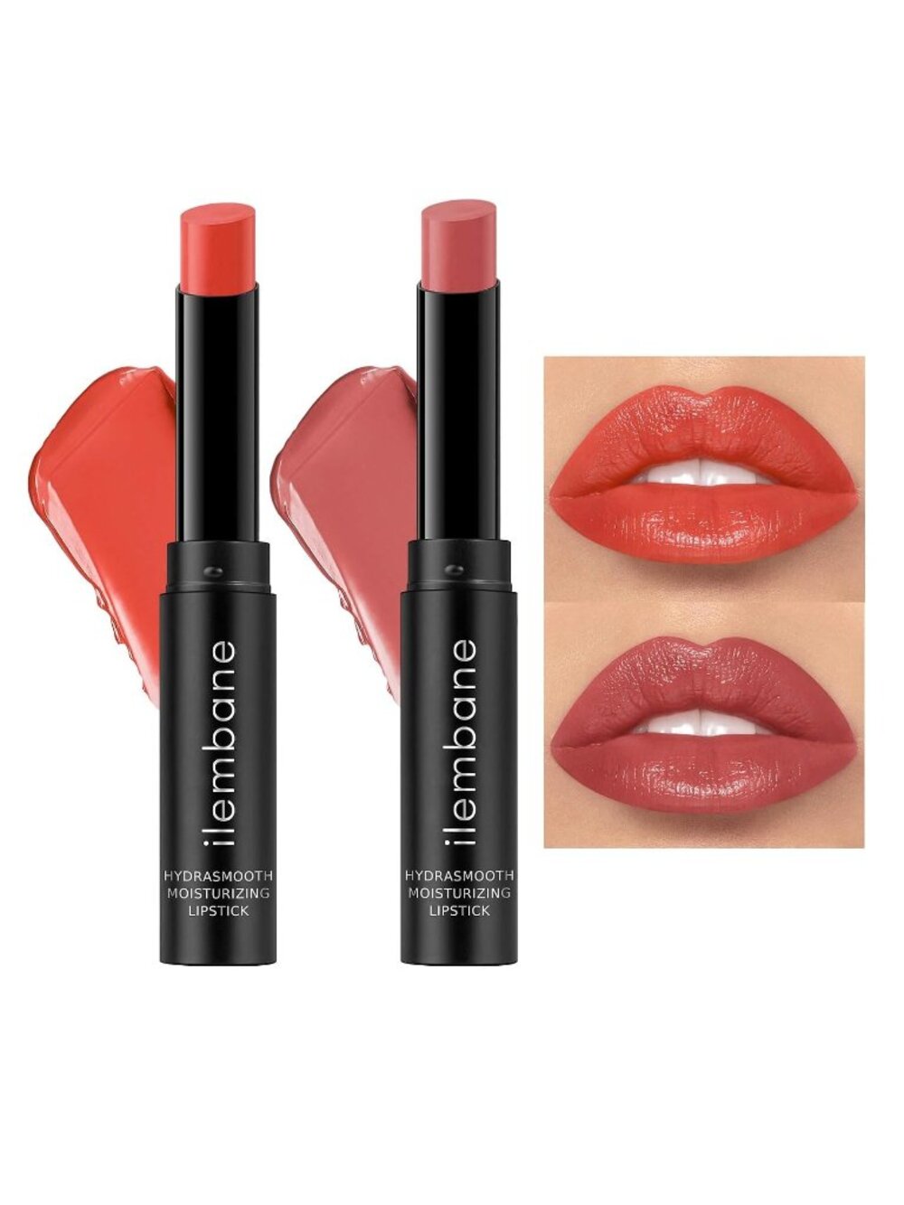 Coral & Lustre 2 Pcs Hydrasmooth Moisturizing Lipstick & Glossy Tinted Lip Balm